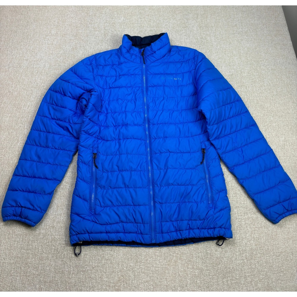 Columbia Womens Omni-Heat Puffer Jacket Blue Full Zip Quilted Coat Size S 2157